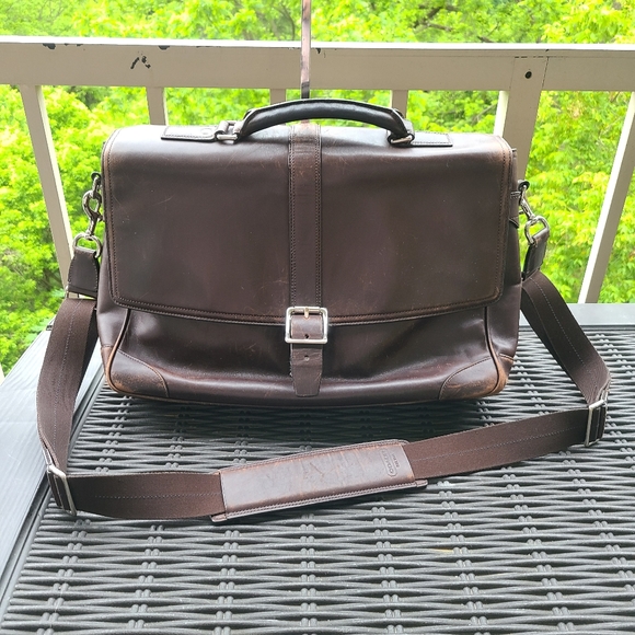 Coach VTG Mens Briefcase Brown Crossbody Bag - Picture 1 of 8